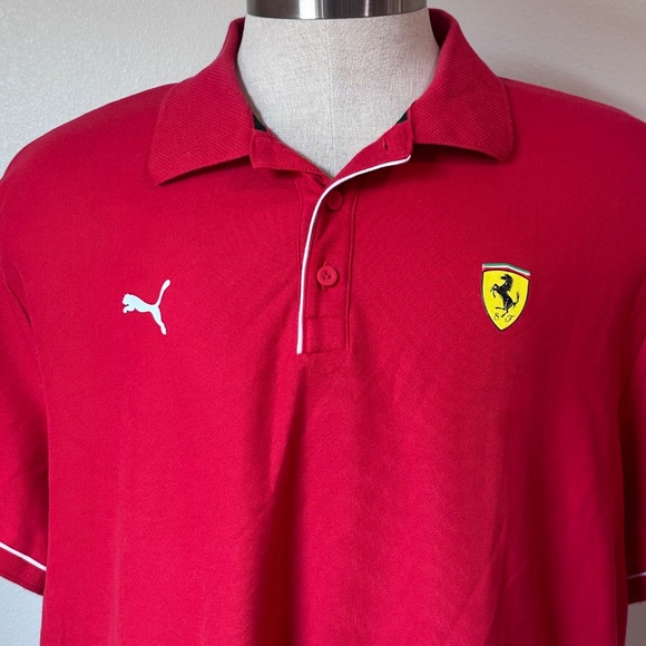 Puma Ferrari Mens XXL Short Sleeve Polo Shirt Racing - Picture 2 of 4